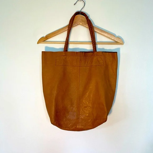 Vintage Aldo Tobacco Leather Tote Bag - Picture 1 of 5